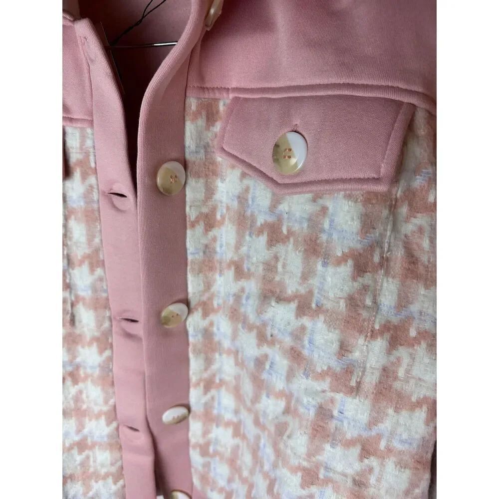 Pink houndstooth shacket - Picture 9 of 12